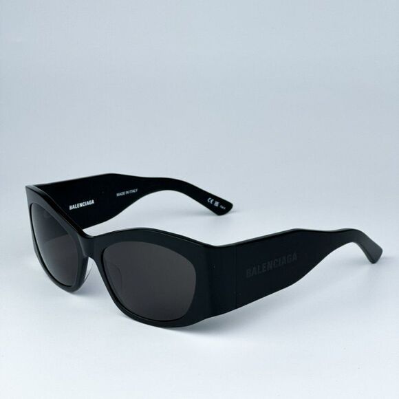 NEW Balenciaga BB0329S 003 Black Grey Geometric Unisex Sunglasses BB 0329S - Picture 1 of 10